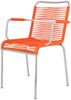 Stuhl Spaghetti aus Aluminium, Retro Chic Stapelsessel, orange, wetterfest und stapelbar Bild 2