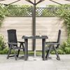 Gartentisch, Balkontisch, Esstisch Anthrazit 80 x 75 x 72 cm Kunststoff Bild 3