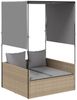 vidaXL Doppel-Sonnenliege mit Dach und Vorhängen Beige Poly Rattan 4002758 Bild 2