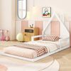Bett 90x200 cm Hausform aus Kiefer massiv in Weiß – kindersicheres Flachbett, ohne Matratze Bild 3