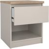 Dmora Nachttisch Solantra, niedrige Kommode mit 1 Schublade, kompakter und funktionaler Nachttisch, 40x40 h50 cm, Beige Bild 4