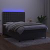vidaXL Boxspringbett mit Matratze & LED Dunkelgrau 140x200 cm Samt 3136366 Bild 4