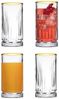 Pasabahce Elysia Longdrink Glas im Retro-Design und Kristall-Look 280ml 4-Stück 520125 Gold Bild 1