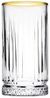 Pasabahce Elysia Longdrink Glas im Retro-Design und Kristall-Look 280ml 4-Stück 520125 Gold Bild 2