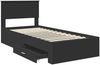 vidaXL Bettrahmen Schwarz und Silber 75 x 190 cm Holzwerkstoff 3408327 Bild 5