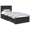 vidaXL Bettrahmen Schwarz und Silber 75 x 190 cm Holzwerkstoff 3408327 Bild 2