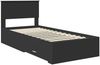 vidaXL Bettrahmen Schwarz und Silber 75 x 190 cm Holzwerkstoff 3408327 Bild 4