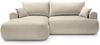 Selsey 'Ovo' Ecksofa mit Schlaffunktion, Stauraum und Samtbezug, hellbeige, links, 93 x 260 x 165 cm Bild 5