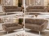 Sofa, Wohnzimmersofa PIRS 3, Skandinavisches Sofa 3-Sitzer, Sofa mit Wellenfederung, weiße Füße, Breite 180 cm Hoher Sitzkomfort - Braun Cord Bild 2