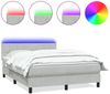 vidaXL Boxspringbett mit Matratze & LED Hellgrau 160x220 cm Samt 3316935 Bild 2