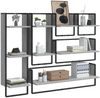 vidaXL 6-tlg. Wandregal-Set mit Stangen Grau Sonoma Holzwerkstoff 836316 Bild 3