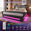 HAUSS SPOLE Polsterbett 160×200cm Doppelbett Jugendbett mit 2 Leselichtern & USB,Schwarz (hydraulischem Stauraum & integrierte USB-Anschlüsse & LED-Lichtleisten, dick gepolsterte Kopfteil,Stabiler Rahmen), für praktischen Komfort und Stil im Schlafzimm... Bild 3