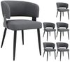 MODFU Esszimmerstuhl Make-up-Stuhl,Schminkstuhl,Luxusstuhl (6er Set Ergonomische Lammwollstoff-Stühle mit Metallbeinen – Verstellbare Füße, Komfort-Polster & Rückenstütze, 6 St) Bild 2