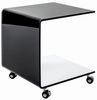 Beistelltisch Couchtisch Glastisch Bento5 auf Rollen schwarz - weiß Bild 3