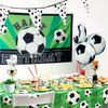 Boland Tischdecke PE Tischdecke Football Fußball Partydeko grün mit Bällen 120x180 cm, Praktisch, wasserabweisend und abwischbar Bild 2