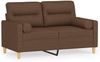 vidaXL 2-Sitzer-Sofa mit Zierkissen Braun 120 cm Stoff 3200816 Bild 2
