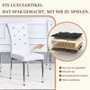 Esszimmerstühle Set Leder Alligatoroptik, Kristallknöpfe, Metallgestell, wasserdicht, bis 180kg, verstellbare Füße, einfach montierbar Bild 5