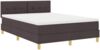 vidaXL LED Boxspringbett mit Kopfteil Dunkelbraun 160 x 200 cm Stoff 3342453 Bild 2