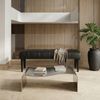 Bank Benea aus Leder und Mangoholz - 120 cm, Schwarz Bild 2