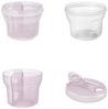 Kikkaboo Milchpulver Behälter 2 in 1 Snackbecher, drei Ablagefächer, Deckel weiß rosa Bild 4