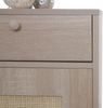 Beistelltisch HWC-M36, Kaffeetisch Nachttisch Loungetisch, Staufächer Schublade, Kubu Rattan Holz Melamin, Eiche-Optik Bild 5