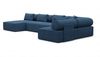 Wohnlandschaft Laguardia U-Form Stoff - Strukturstoff - Blau - Links Bild 5