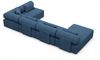Wohnlandschaft Laguardia U-Form Stoff - Strukturstoff - Blau - Links Bild 4