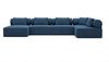 Wohnlandschaft Laguardia U-Form Stoff - Strukturstoff - Blau - Links Bild 3