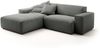 KAWOLA Sofa RANI Ecksofa Feincord anthrazit Recamiere links 71 x 189 x 228 cm Bild 2