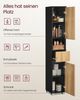 VASAGLE Badschrank, Badezimmermöbel mit Schublade, verstellbare Ablagen, offenes Fach, 30 x 30 x 170,2 cm, schwarz-braun Bild 3
