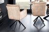 riess-ambiente Polsterstuhl BIG GEORGE champagner beige / schwarz · Esszimmerstuhl mit Armlehne (Einzelartikel, 1 St), Samt-Bezug · Stoff-Sitzfläche · 360° drehbar · Federkern · Metall Bild 3