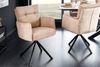riess-ambiente Polsterstuhl BIG GEORGE champagner beige / schwarz · Esszimmerstuhl mit Armlehne (Einzelartikel, 1 St), Samt-Bezug · Stoff-Sitzfläche · 360° drehbar · Federkern · Metall Bild 2