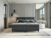Vente-unique - LODI Bett Stoff Grau - B 166 cm x H 112 cm x L 210 cm Bild 2