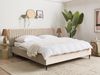 Bett mit Lattenrost BRIN 180 x 200 cm Samtstoff Taupe Bild 3