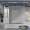 Schließfachschrank Spind ROBERT - 20 Fächer, Etikettenhalter Lüftungsschlitze | Wertfachschrank Umkleideschrank Metall Kleiderspind, 172x136x45cm Weiß-Sonoma Eiche Bild 3