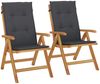 Gartenstühle 2er Set, Bistrostühl mit Kissen Massivholz Teak Bild 2