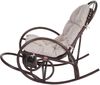 Schaukelstuhl HWC-C40, Schwingsessel Rattansessel, braun ~ Auflage creme Bild 5