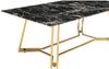 Couchtisch Glas 110 x 60 cm in Schwarzer Marmoroptik mit Metallgestell in Gold Bild 5