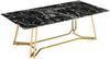 Couchtisch Glas 110 x 60 cm in Schwarzer Marmoroptik mit Metallgestell in Gold Bild 2