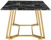 Couchtisch Glas 110 x 60 cm in Schwarzer Marmoroptik mit Metallgestell in Gold Bild 3