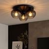LED Deckenlampe, schwarz, Rauchglas, D 45 cm Bild 4
