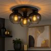 LED Deckenlampe, schwarz, Rauchglas, D 45 cm Bild 2
