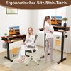 Schreibtisch höhenverstellbar elektrischer Computertisch Stehschreibtisch mit Monitorständer 100 x 60 cm Braun Bild 4