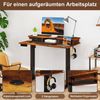 Schreibtisch höhenverstellbar elektrischer Computertisch Stehschreibtisch mit Monitorständer 100 x 60 cm Braun Bild 5