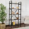 Dmora Bücherregal Suriel, Büroregal, Mobiler Buchhalter, Bücherbrett, 90x34 h180 cm, Schwarz Bild 2