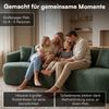 skølm 'Loki' Sofa 4 Sitzer, Vollschaumcouch mit Federkern und Vakuum-Kompression, kein Aufbau erforderlich, mit 4 Kissen, Teddy-Bouclé-Stoff in dunkelgrün Bild 2