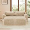 Modulares 2-Sitzer Sofa aus Plüsch mit 2 Ottomans, rahmenlos, 204×179×73, Hellkhaki, ohne Montage Bild 4