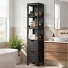 KOMFOTTEU Hochschrank Badezimmerschrank, Badregal aus Holz,5 Etagen Bild 2