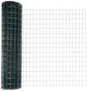 vidaXL Eurozaun mit Pfosten 10 x 1 m PVC-beschichteter Stahl Grün Netz 3335991 Bild 2