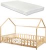 Kinderbett Sisimiut mit Matratze 120x200 cm Holzfarben [en. casa] Bild 3